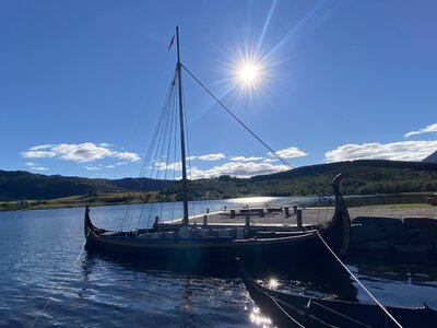 A vikingship at the Lofoten museum in Borg