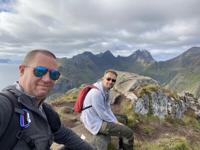 Pim and Paul at the top of Tindstinden