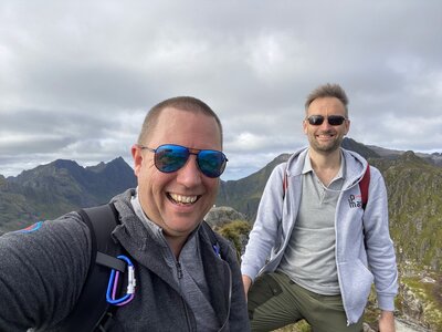 Pim and Paul at the top of Tindstinden