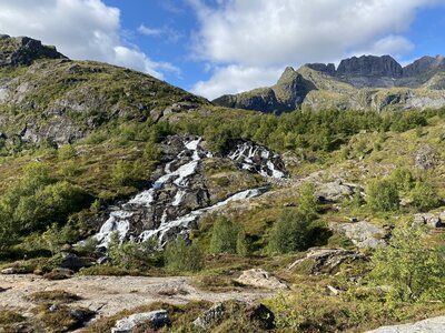 A waterfall along the way