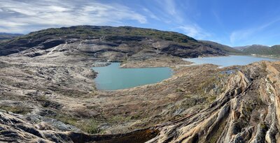 An overview shot of the smelting water lakes