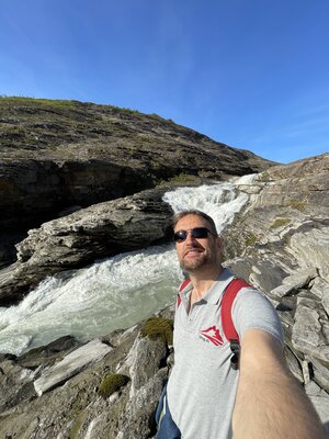 0.5-Selfie of Paul at the whitewater coming from Svartisen