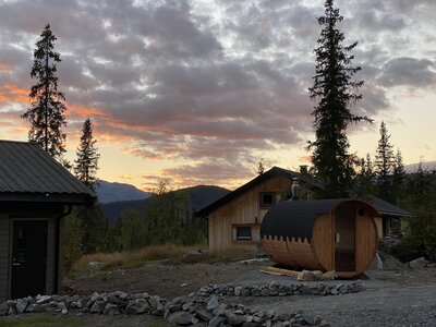 Our private Sauna in a beautiful sunset