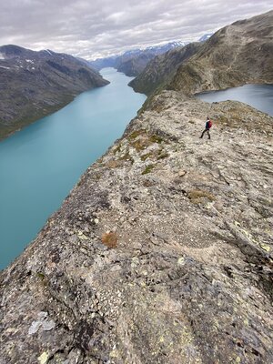 Paul starts his way down Besseggen