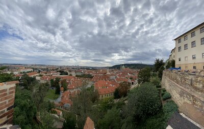 Panoramic view of Prague from its castle