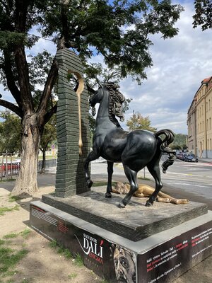 A Statue of a horse and woman, by Dali