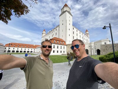 0.5-Selfie of Pim and Paul at Bratislavský hrad (the Bratislava Castle)