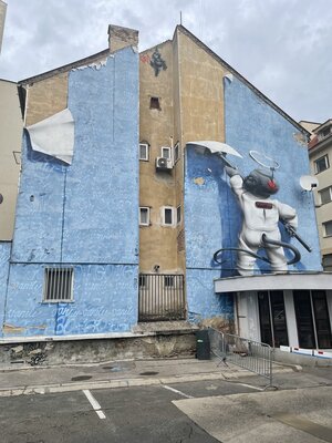 Street art at our parking lot in Bratislava