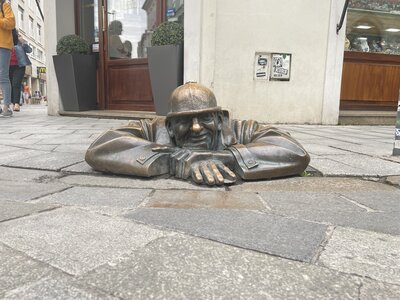 Close-up of Čumil (The Working Man)