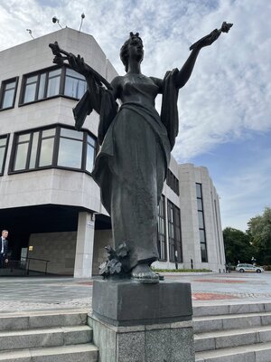 Sculpture in front of National Council of The Slovak Republic